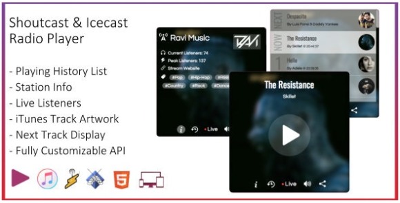 SHOUTcast and Icecast Radio Web Player Download