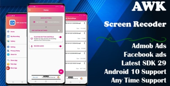 AWK Screen Recorder with Audio App Source