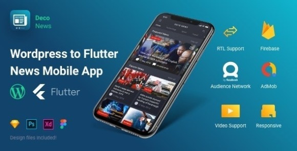 Flutter Deco News Mobile App Source Code for Wordpress