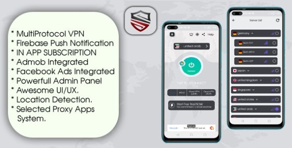 One VPN With Admin Panel And Multi Protocol VPN App Source