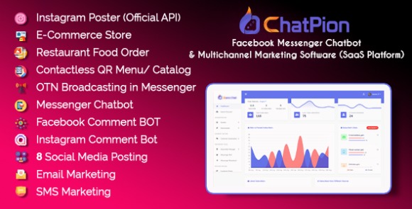 ChatPion Facebook Chatbot eCommerce and Social Media Management Tool SaaS Nulled