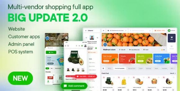 Sundaymart Multi-purpose eCommerce Marketplace Website Customer Apps and Admin Panel