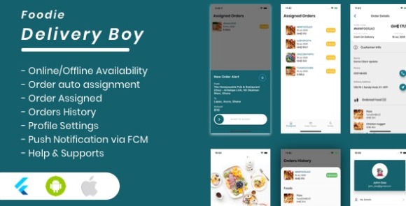 Foodie Delivery Boy for Foodie Multi-Restaurants Flutter App Source
