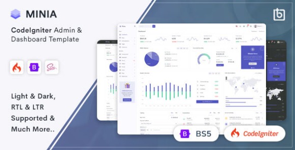 Minia CodeIgniter Admin and Dashboard Template Download