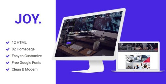 Joy Creative Agency and One page HTML5 And Sass Template
