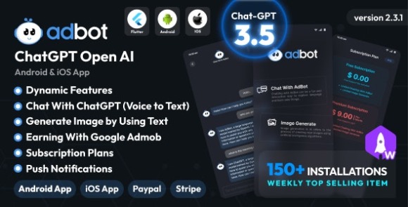AdBot ChatGPT Open AI Android and iOS App Source