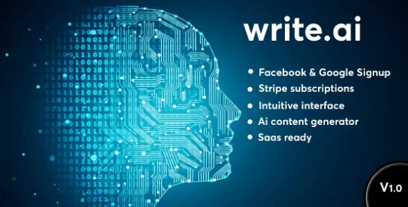 Writeai AI Content Generation Tool SaaS PHP Script