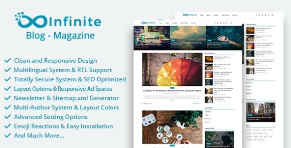 Infinite Blog and Magazine Script Nulled