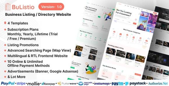 Bulistio Business Listing Directory Website Subscription Script