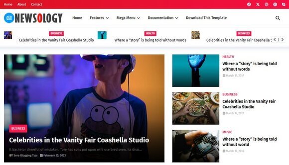 Newsology News and Magazine Blogger Template
