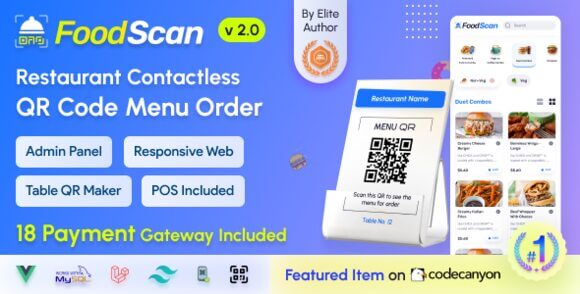 FoodScan QR Code Restaurant Menu Maker and Contactless Table Ordering System