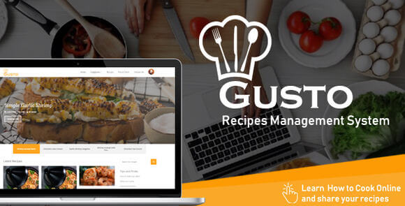 Gusto Recipes Management System Script