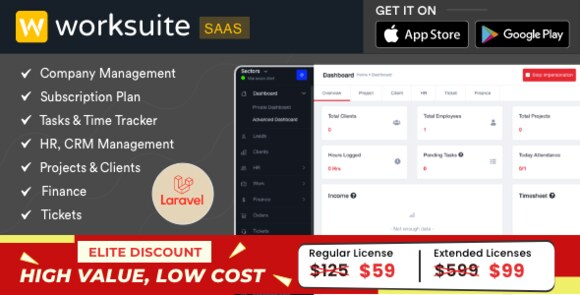 Worksuite SaaS Project Management System Nulled