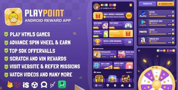 PlayPoint Android App with Admin Panel Source