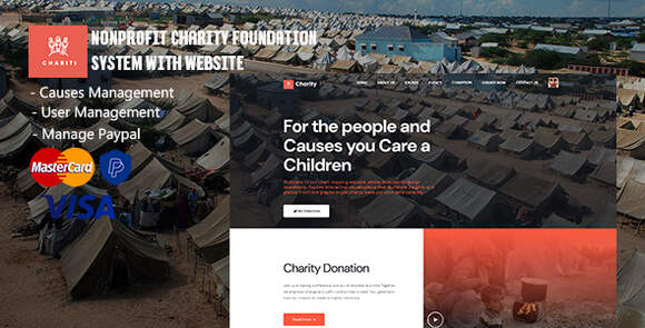 Charity Nonprofit Charity Foundation System with Website