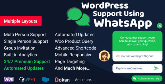 WordPress Support Using WhatsApp Plugin